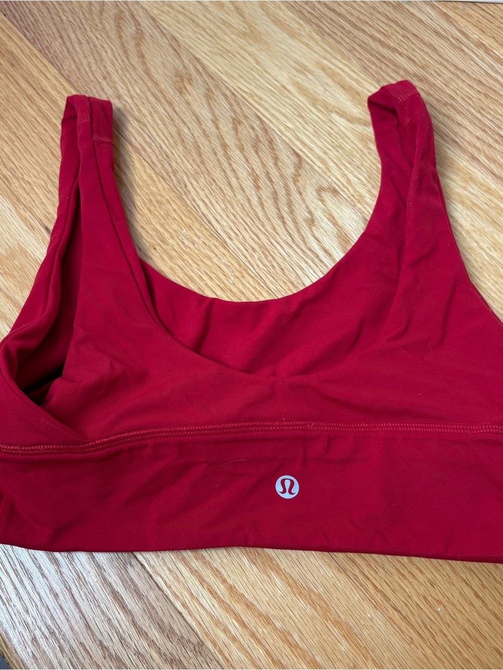 lululemon athletica Red Scoop-Neck Sports Bra